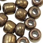 Plated Glass Seed Beads Round golden Approx 1mm Sold By Bag