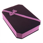 Velveteen Ékszer szett Box, Téglalap, lila, 135x185x45mm, 10PC-k/Lot, Által értékesített Lot