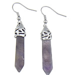 Amethyst Drop Earring brass earring hook pendulum February Birthstone Sold By Lot