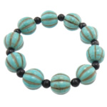 Fashion Turquoise Armbanden, Synthetische Turquoise, turkoois blauw, 14mm, 6mm, Lengte Ca 7 inch, 30strengen/Lot, Verkocht door Lot