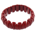 Fashion Turkos Armband, Syntetisk Turkos, röd, 7x19mm, 7x16mm, Längd Ca 7 inch, 20Strands/Lot, Säljs av Lot