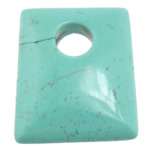 Pendentif turquoise, turquoise synthétique, rectangle, bleu turquoise, 40x50x11mm, Trou:Environ 12.5mm, 20PC/lot, Vendu par lot