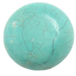 Přírodní Turquoise Cabochon, Syntetický Turquoise, Flat Round, rovný hřbet, tyrkysově modré, 35x35x8mm, 50PC/Lot, Prodáno By Lot