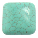 Přírodní Turquoise Cabochon, Syntetický Turquoise, Náměstí, rovný hřbet, tyrkysově modré, 29x29x7.50mm, 50PC/Lot, Prodáno By Lot