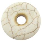 Ciondolo turchese, turchese sintetico, Cerchio piatto, beige, 29x29x5mm, Foro:Appross. 7mm, 50PC/lotto, Venduto da lotto