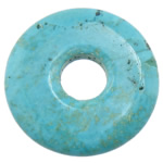 Turquoise přívěsek, Syntetický Turquoise, Flat Round, tyrkysově modré, 35x35x5.50mm, Otvor:Cca 9mm, 30PC/Lot, Prodáno By Lot