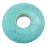 Turquoise Hanger, Synthetische Turquoise, Rond plat, lichtblauw, 40x40x6mm, Gat:Ca 10.5mm, 50pC's/Lot, Verkocht door Lot