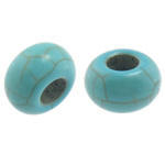 Tyrkysové korálky, Syntetický Turquoise, Rondelle, světle modrá, 14x8mm, Otvor:Cca 6mm, 500PC/Lot, Prodáno By Lot