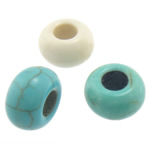 Coirníní turquoise, Turquoise sintéiseach, Rondelle, dathanna measctha, 14x8mm, Poll:Thart 6mm, 500ríomhairí pearsanta/Lot, Díolta De réir Lot