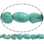 Turquoise Kralen, Synthetische Turquoise, Nuggets, turkoois blauw, 7-11x6-8mm, Gat:Ca 1mm, Lengte Ca 15.5 inch, 20strengen/Lot, Verkocht door Lot