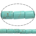 Turquoise Kralen, Synthetische Turquoise, Buis, lichtblauw, 7x5mm, Gat:Ca 1mm, Lengte Ca 16 inch, 10strengen/Lot, Verkocht door Lot