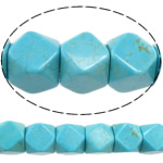 Coirníní turquoise, Turquoise sintéiseach, Cearnóg, Skyblue, 13x13mm, Poll:Thart 1.2mm, Fad Thart 16 Inse, Thart 7Snáitheanna/KG, Díolta De réir KG