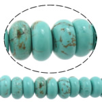 Coirníní turquoise, Turquoise sintéiseach, Rondelle, turquoise gorm, 10x6mm, Poll:Thart 1mm, Fad Thart 15.5 Inse, 10Snáitheanna/Lot, Díolta De réir Lot