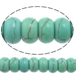 Tyrkysové korálky, Syntetický Turquoise, Rondelle, zelený, 8x5mm, Otvor:Cca 1mm, Délka Cca 16.5 inch, 30přediva/Lot, Prodáno By Lot