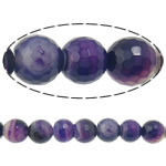 Natuurlijke Purple Agaat kralen, Paarse Agaat, Ronde, machine geslepen & streep, 12mm, Gat:Ca 2mm, Lengte Ca 15 inch, 5strengen/Lot, Ca 33pC's/Strand, Verkocht door Lot