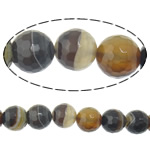 Prirodni Čipka Agate perle, čipke ahat, Krug, različite veličine za izbor & faceted & pruga, Rupa:Približno 2mm, Dužina Približno 15 inčni, Prodano By Lot