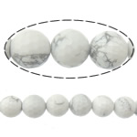 Grânulos de turquesas, Turquesa natural, Roda, facetada, branco, 6mm, Buraco:Aprox 1.2mm, comprimento Aprox 15 inchaltura, 10vertentespraia/Lot, Aprox 63PCs/Strand, vendido por Lot