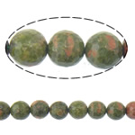 Unakite perle, Krug, faceted, 8mm, Rupa:Približno 1mm, Dužina 15 inčni, 10pramenovi/Lot, Približno 46računala/Strand, Prodano By Lot