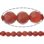 Naturlig röd agat pärlor, Red Agate, Rund, maskin fasetterad, 6mm, Hål:Ca 1.5mm, Längd Ca 15 inch, 10Strands/Lot, Ca 63PC/Strand, Säljs av Lot