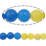 Marble Beads, Natuurlijke marmer, Ronde, gemengde kleuren, 4mm, Gat:Ca 0.8mm, Lengte Ca 15.5 inch, 10strengen/Lot, Ca 98pC's/Strand, Verkocht door Lot