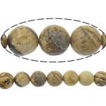 Bild Jasper Pärlor, Picture Jasper, Rund, naturlig, 4mm, Hål:Ca 0.8mm, Längd Ca 15 inch, 10Strands/Lot, Ca 90PC/Strand, Säljs av Lot