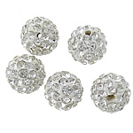 Rhinestone Clay Pave Χάντρες, πηλό rhinestone pave, Γύρος, με 48 τεμ στρας, 8mm, PP12, Τρύπα:Περίπου 1.5mm, 100PCs/Παρτίδα, Sold Με Παρτίδα