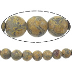 Huid van de luipaard Stone, Ronde, natuurlijk, 8mm, Gat:Ca 1mm, Lengte 15 inch, 10strengen/Lot, Ca 46pC's/Strand, Verkocht door Lot