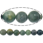 Naturlig Moss agat pärlor, Moss Agate, Rund, 8mm, Hål:Ca 1mm, Längd Ca 15.5 inch, 10Strands/Lot, Ca 49PC/Strand, Säljs av Lot