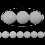 Abalorios Porcelana Blanca, Esférico, Blanco, 6mm, agujero:aproximado 1.5mm, longitud aproximado 15.5 Inch, 10Strandsfilamento/Grupo, aproximado 67PCs/Sarta, Vendido por Grupo