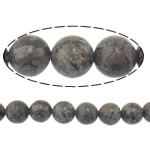 Sneeuwvlok Obsidiaan Beads, Ronde, 8mm, Gat:Ca 1mm, Lengte Ca 15 inch, 10strengen/Lot, Ca 46pC's/Strand, Verkocht door Lot