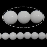 Jade Gyöngyök, Jade White, Kerek, természetes, 4mm, Lyuk:Kb 1.5mm, Hossz Kb 15 inch, 10Strands/Lot, Kb 90PC-k/Strand, Által értékesített Lot