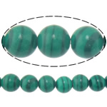 Sintetički + Malachite Perla, Krug, 4mm, Rupa:Približno 0.8mm, Dužina Približno 15 inčni, 10pramenovi/Lot, Približno 90računala/Strand, Prodano By Lot