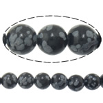 Snowflake Obsidian Helmet, Pyöreä, luonnollinen, erikokoisia valinnalle & tuotu, Reikä:N. 0.8mm, Pituus N. 15 tuuma, Myymät erä