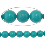 Marmor Beads, Naturlige marmor, Runde, hav blå, 12mm, Hole:Ca. 1.2mm, Længde Ca. 15.8 inch, 10Strands/Lot, Ca. 33pc'er/Strand, Solgt af Lot