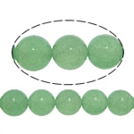 Jade kralen, Jade Wit, Ronde, glad, groen, 6mm, Gat:Ca 0.8mm, Lengte Ca 15 inch, 30strengen/Lot, Ca 60pC's/Strand, Verkocht door Lot