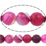 Natuurlijke Rose Agaat kralen, Ronde, verschillende grootte voor keus & machine geslepen & streep, Gat:Ca 1-1.2mm, Lengte Ca 15 inch, Verkocht door Lot