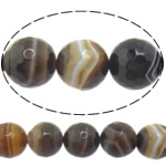 Natural Coffee Agate perler, Kaffe Agate, Runde, maskine facetteret & stribe, 6mm, Hole:Ca. 0.8-1mm, Længde Ca. 15 inch, 10Strands/Lot, Solgt af Lot