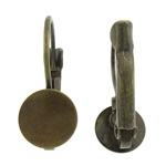 Sárgaréz Kart hátra Component, antik bronz színű bevonattal, nikkel, ólom és kadmium mentes, 8x20x13mm, Belső átmérő:Kb 8mm, 200párok/Bag, Által értékesített Bag