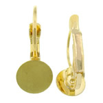 Messing Hendel weer Component, gold plated, nikkel, lood en cadmium vrij, 8x20x13mm, Binnendiameter:Ca 8mm, 200paren/Bag, Verkocht door Bag