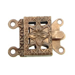 Brass Box zavírací, Mosaz, Obdélník, starožitné měděná barva á, 2-pramenné, nikl, olovo a kadmium zdarma, 10x7x2.50mm, Otvor:Cca 1mm, 300PC/Bag, Prodáno By Bag