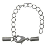 Messing Lobster Claw Cord Clasp, plumbum sort farve forgyldt, med ledning spole, nikkel, bly & cadmium fri, 31mm, 6x12x3mm, 3.5x10x3.5mm, Hole:Ca. 2mm, 300sæt/Lot, Solgt af Lot