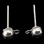 Messing Earring Bericht, silver plated, met lus, nikkel, lood en cadmium vrij, 4x15x1mm, Gat:Ca 2mm, 1000paren/Bag, Verkocht door Bag