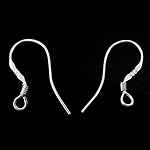 Blås Hook Earwire, Mässing, platina pläterad, med ögla, nickel, bly och kadmium gratis, 8.50x15x0.50mm, Hål:Ca 1.5mm, 500Pairs/Bag, Säljs av Bag