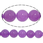 Perles en jade, blanc de jade, Rond, lisse, violet, 10mm, Trou:Environ 1mm, Longueur Environ 15 pouce, 20Strandstoron/lot, Environ 37PC/brin, Vendu par lot