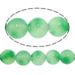 Jade Gyöngyök, Jade White, Kerek, sima, zöld, 6mm, Lyuk:Kb 0.8mm, Hossz Kb 15 inch, 30Strands/Lot, Kb 60PC-k/Strand, Által értékesített Lot