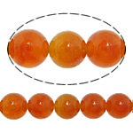 Grânulos de Jade, jade branca, Roda, lisa, vermelho, 8mm, Buraco:Aprox 1mm, comprimento Aprox 15 inchaltura, 20vertentespraia/Lot, Aprox 46PCs/Strand, vendido por Lot