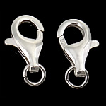 925 Sterling Silber Karabinerverschluss, 13x7x3mm, Bohrung:ca. 3mm, 10PCs/Tasche, verkauft von Tasche