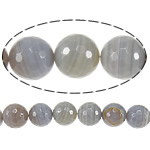 Coirníní Grey Agate Nádúrtha, Babhta, meaisín ilghnéitheach & stripe, 8mm, Poll:Thart 1.5mm, Fad 15 Inse, 5Snáitheanna/Lot, Díolta De réir Lot