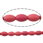 Grânulos de turquesas, Turquesa sintética, Oval, vermelho lótus, 10x6mm, Buraco:Aprox 1mm, comprimento Aprox 16 inchaltura, 30vertentespraia/Lot, vendido por Lot