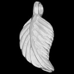 925 Sterling Sølv vedhæng, Leaf, 5.50x12x2mm, Hole:Ca. 1mm, 30pc'er/Bag, Solgt af Bag